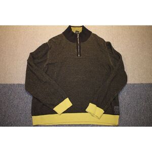 Vintage Calvin Klein Jeans Black and Green Zip Pullover - Size XXL